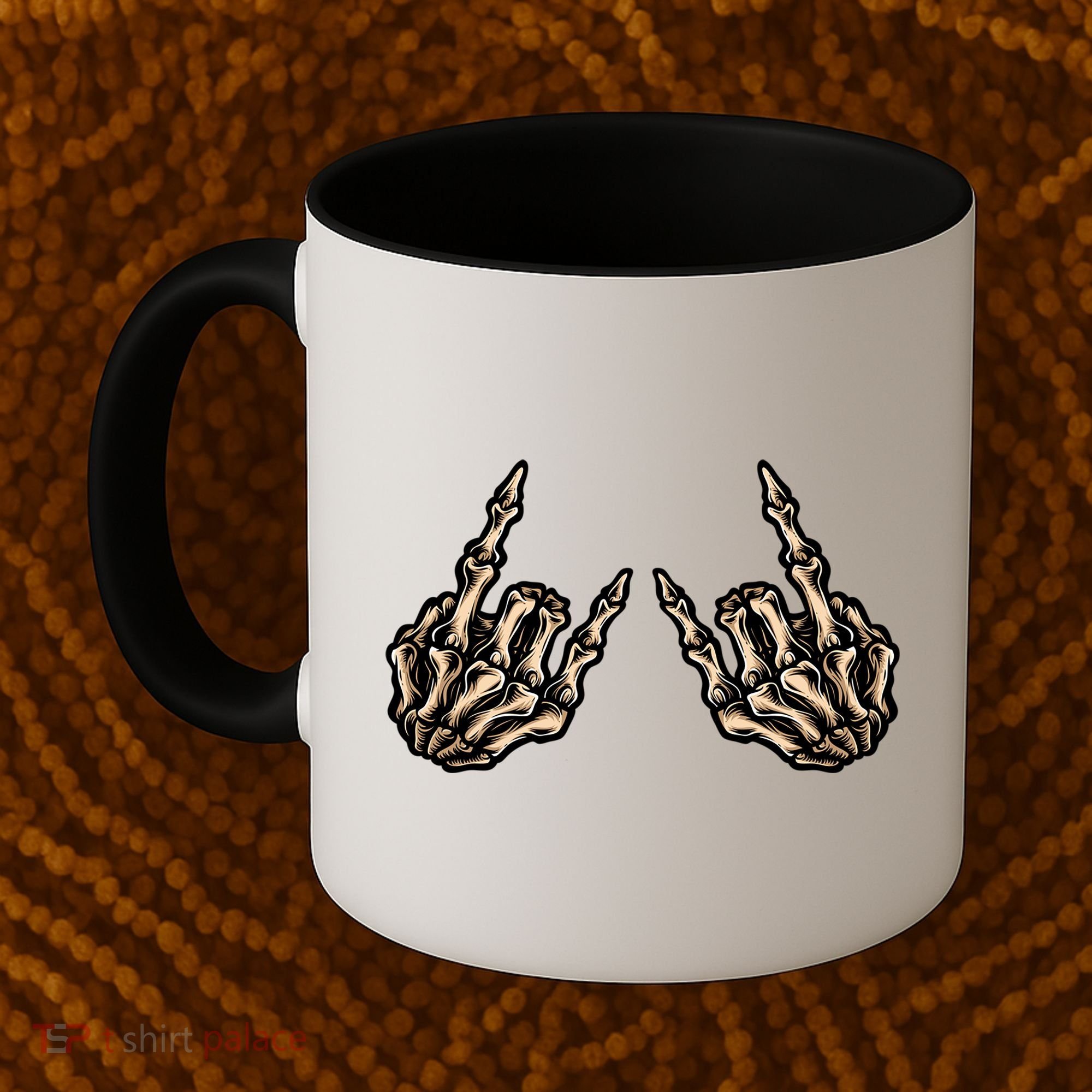 Rock On Rock Star Skeleton Hands Rock And Roll Music Vibes Meaningful Gift Coffee Mug
