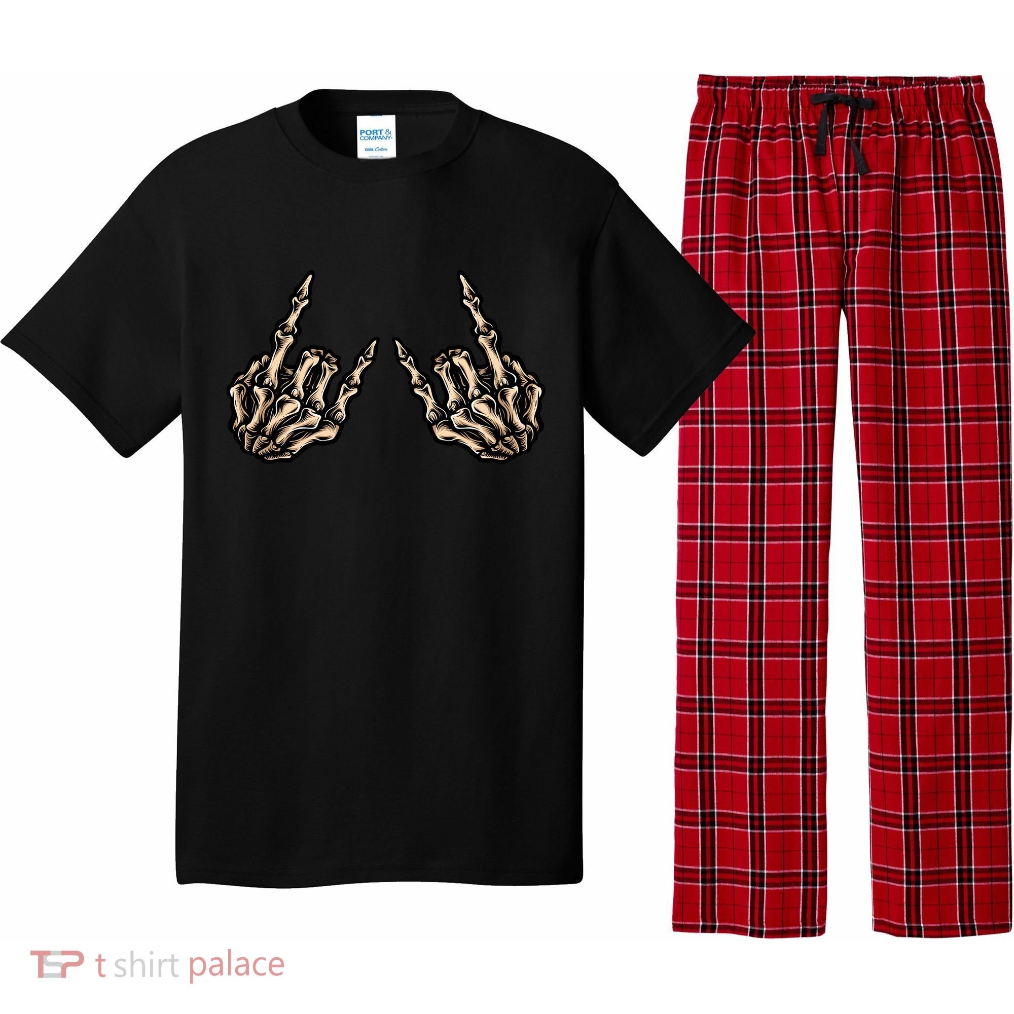 Rock On Rock Star Skeleton Hands Rock And Roll Music Vibes Meaningful Gift Pajama Set