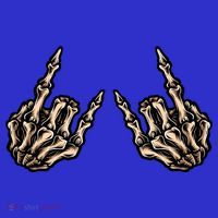 Rock On Rock Star Skeleton Hands Rock And Roll Music Vibes Meaningful Gift Long Sleeve Shirt thumb 2