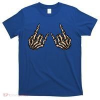 Rock On Rock Star Skeleton Hands Rock And Roll Music Vibes Meaningful Gift T-Shirt thumb 0