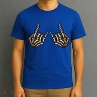 Rock On Rock Star Skeleton Hands Rock And Roll Music Vibes Meaningful Gift T-Shirt thumb 3