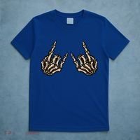 Rock On Rock Star Skeleton Hands Rock And Roll Music Vibes Meaningful Gift T-Shirt thumb 5