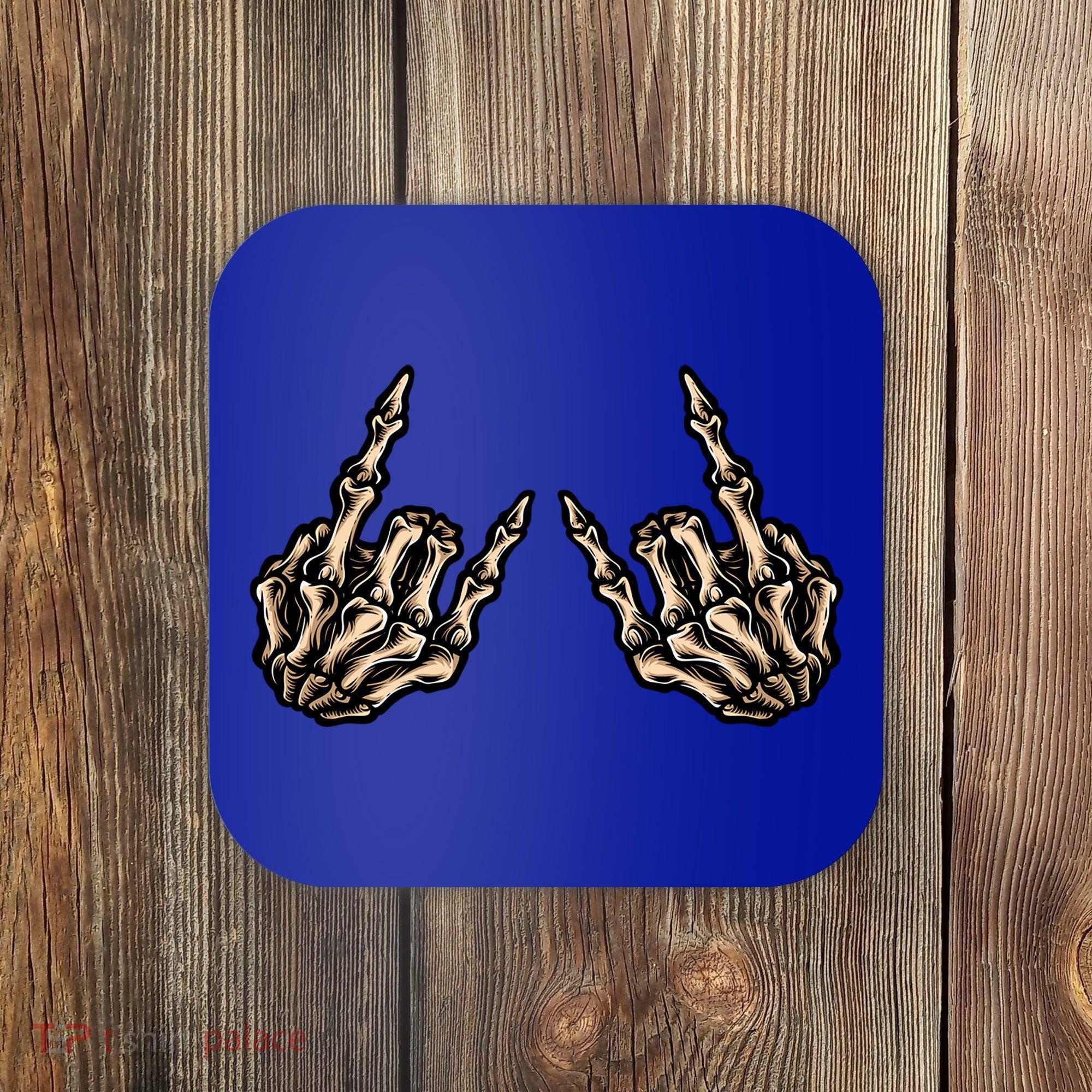 Rock On Rock Star Skeleton Hands Rock And Roll Music Vibes Meaningful Gift Coaster