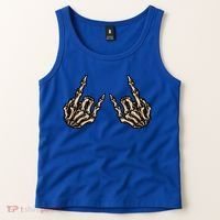 Rock On Rock Star Skeleton Hands Rock And Roll Music Vibes Meaningful Gift Tank Top thumb 2