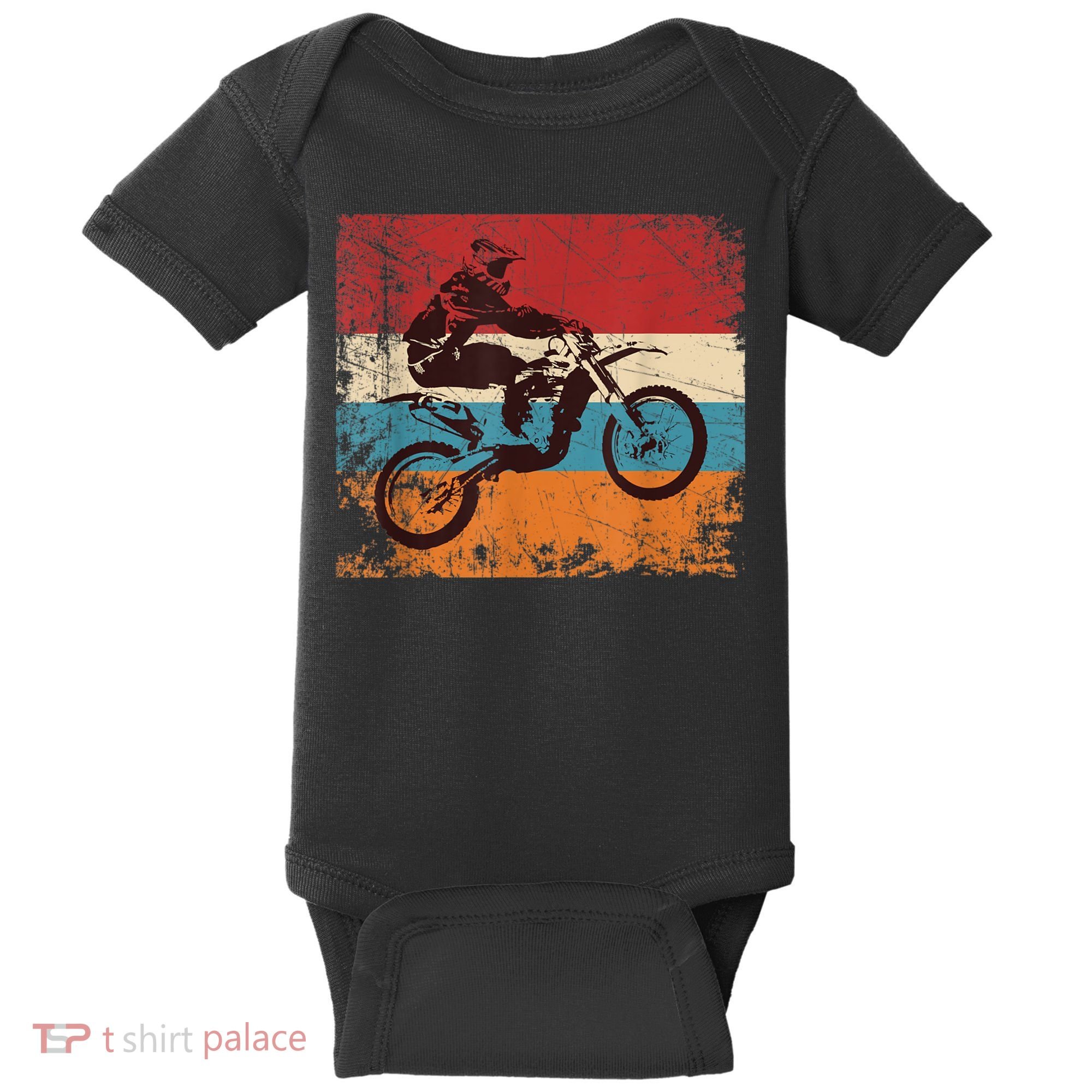 Retro Off Road Motorcycle Motocross Enduro Baby Bodysuit
