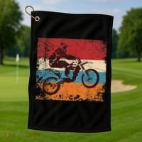 Retro Off Road Motorcycle Motocross Enduro Golf Towel thumb 1