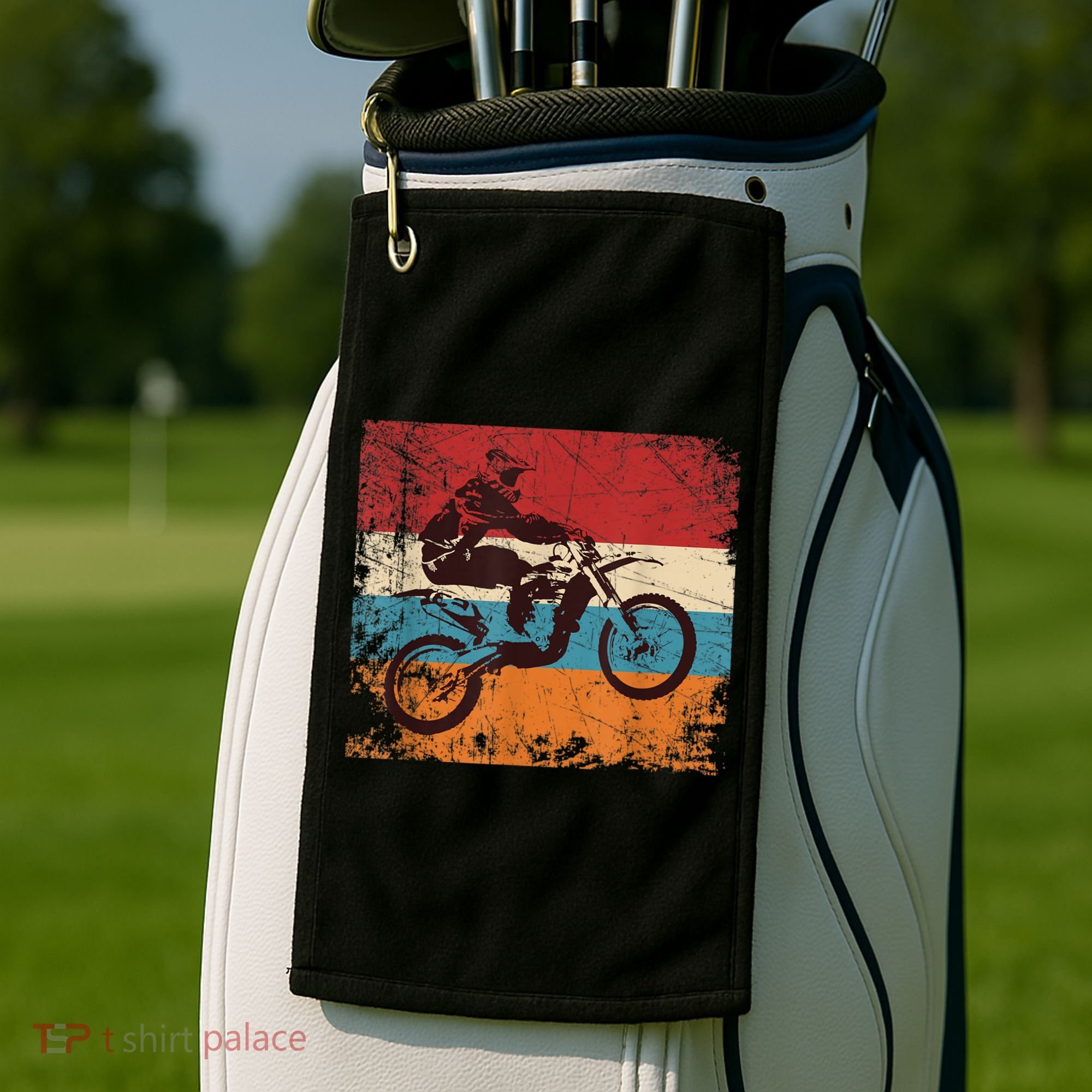 Retro Off Road Motorcycle Motocross Enduro Golf Towel