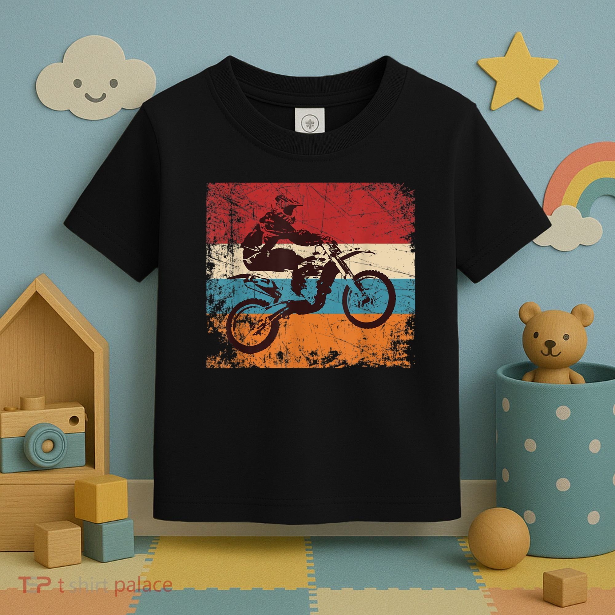 Retro Off Road Motorcycle Motocross Enduro Toddler T-Shirt