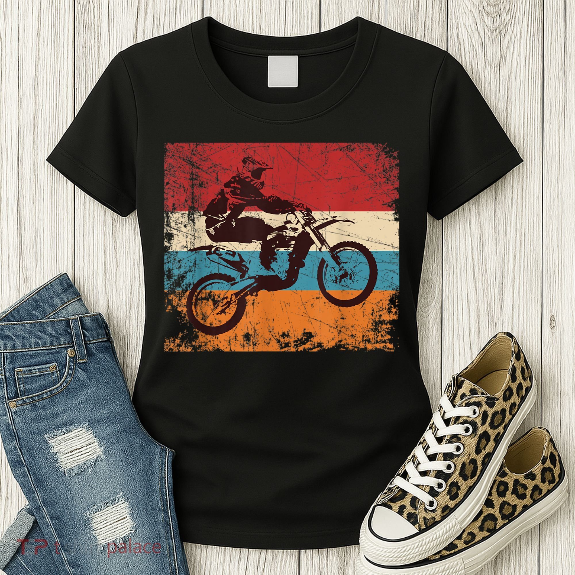 Retro Off Road Motorcycle Motocross Enduro Women's T-Shirt