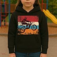 Retro Off Road Motorcycle Motocross Enduro Kids Hoodie thumb 3