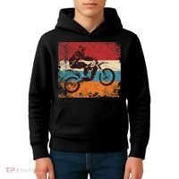 Retro Off Road Motorcycle Motocross Enduro Kids Hoodie thumb 4
