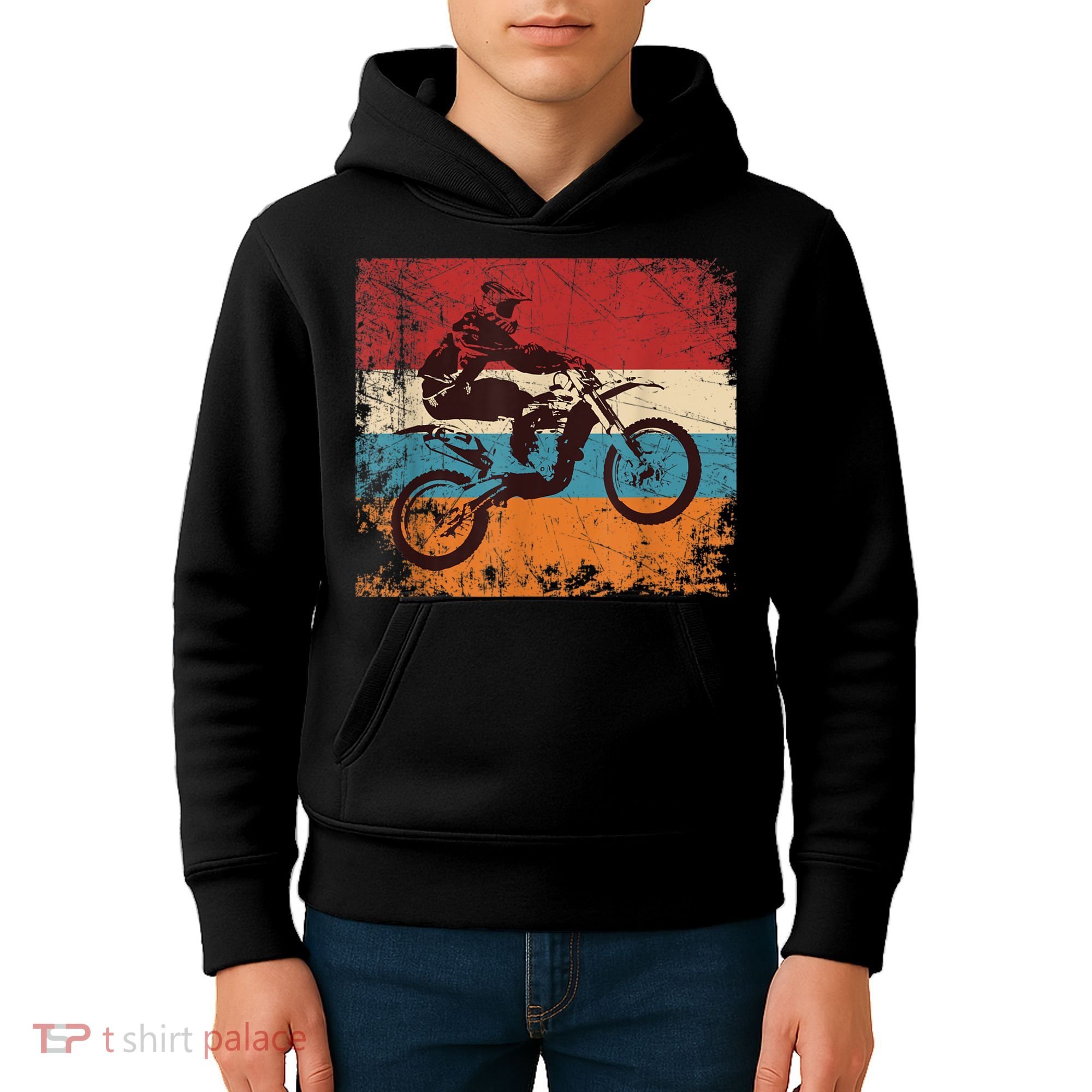 Retro Off Road Motorcycle Motocross Enduro Kids Hoodie