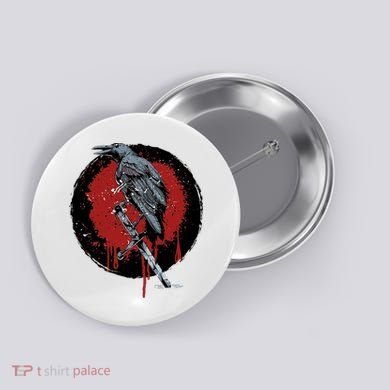 Raven On Sword Button