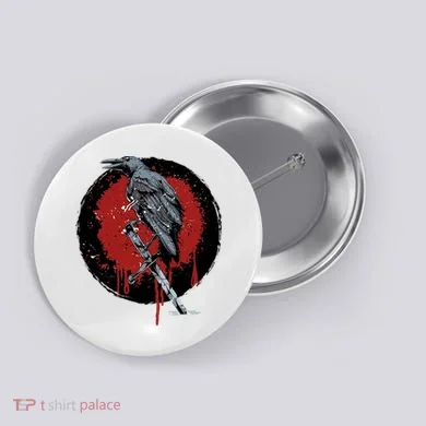 Raven On Sword Button