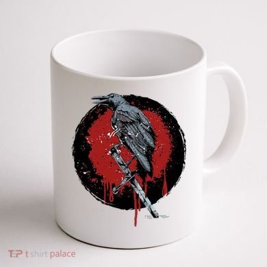 Raven On Sword Coffee Mug back
