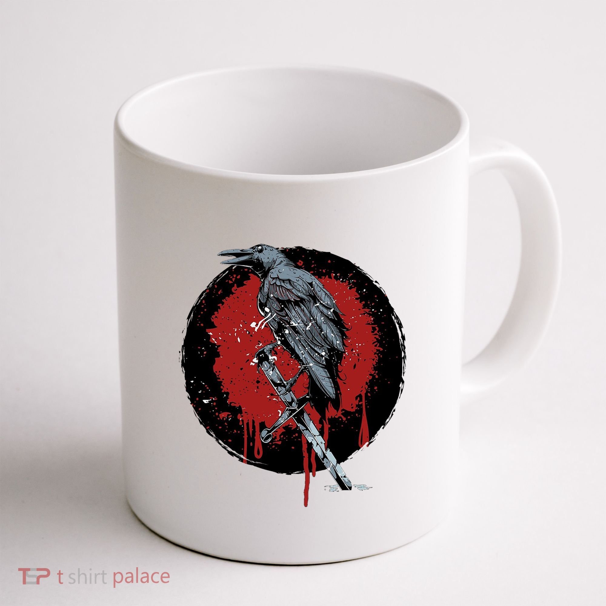 Raven On Sword Coffee Mug