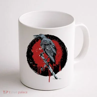 Raven On Sword Coffee Mug back