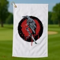 Raven On Sword Golf Towel thumb 1