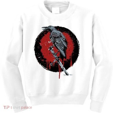 Raven On Sword Kids Sweatshirt