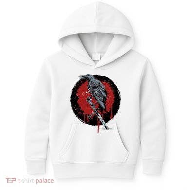Raven On Sword Kids Hoodie