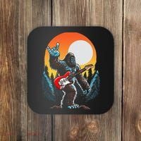 Rock On Sasquatch Rock And Roll Bigfoot Electric Guitar Coaster thumb 0