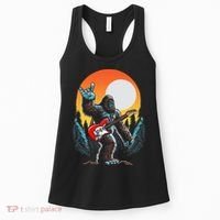 Rock On Sasquatch Rock And Roll Bigfoot Electric Guitar Women's Tank Top thumb 0