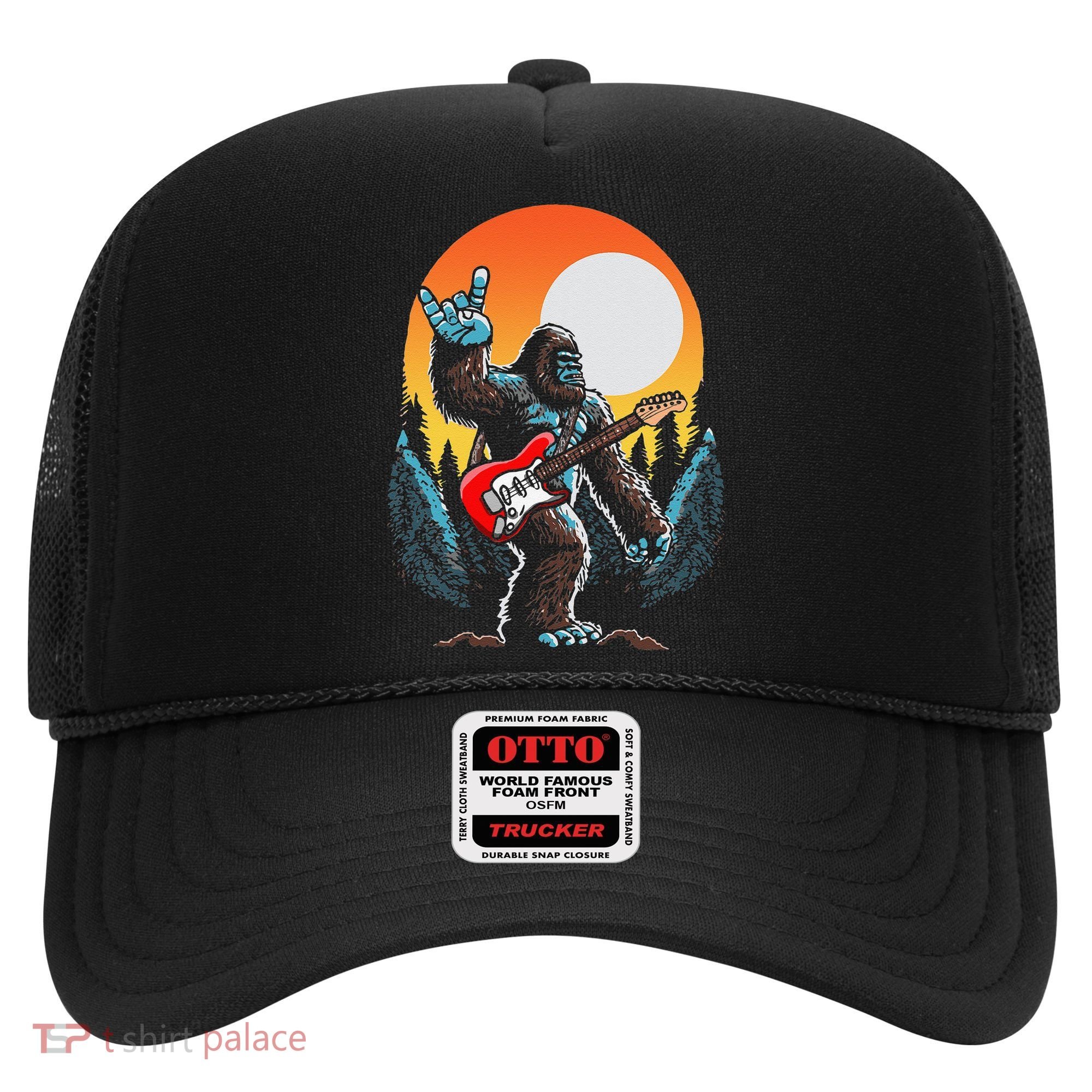 Rock On Sasquatch Rock And Roll Bigfoot Electric Guitar Hat