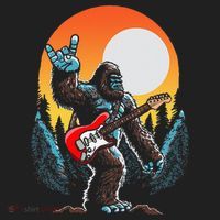 Rock On Sasquatch Rock And Roll Bigfoot Electric Guitar Hat thumb 2