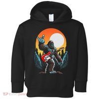 Rock On Sasquatch Rock And Roll Bigfoot Electric Guitar Toddler Hoodie thumb 0