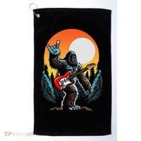 Rock On Sasquatch Rock And Roll Bigfoot Electric Guitar Golf Towel thumb 0