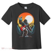 Rock On Sasquatch Rock And Roll Bigfoot Electric Guitar Toddler T-Shirt thumb 0