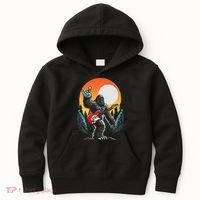 Rock On Sasquatch Rock And Roll Bigfoot Electric Guitar Kids Hoodie thumb 0