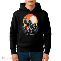 Rock On Sasquatch Rock And Roll Bigfoot Electric Guitar Kids Hoodie thumb 4