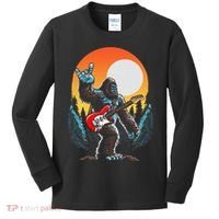 Rock On Sasquatch Rock And Roll Bigfoot Electric Guitar Kids Long Sleeve Shirt thumb 0