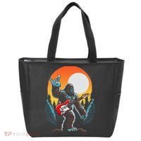 Rock On Sasquatch Rock And Roll Bigfoot Electric Guitar Tote Bag thumb 0