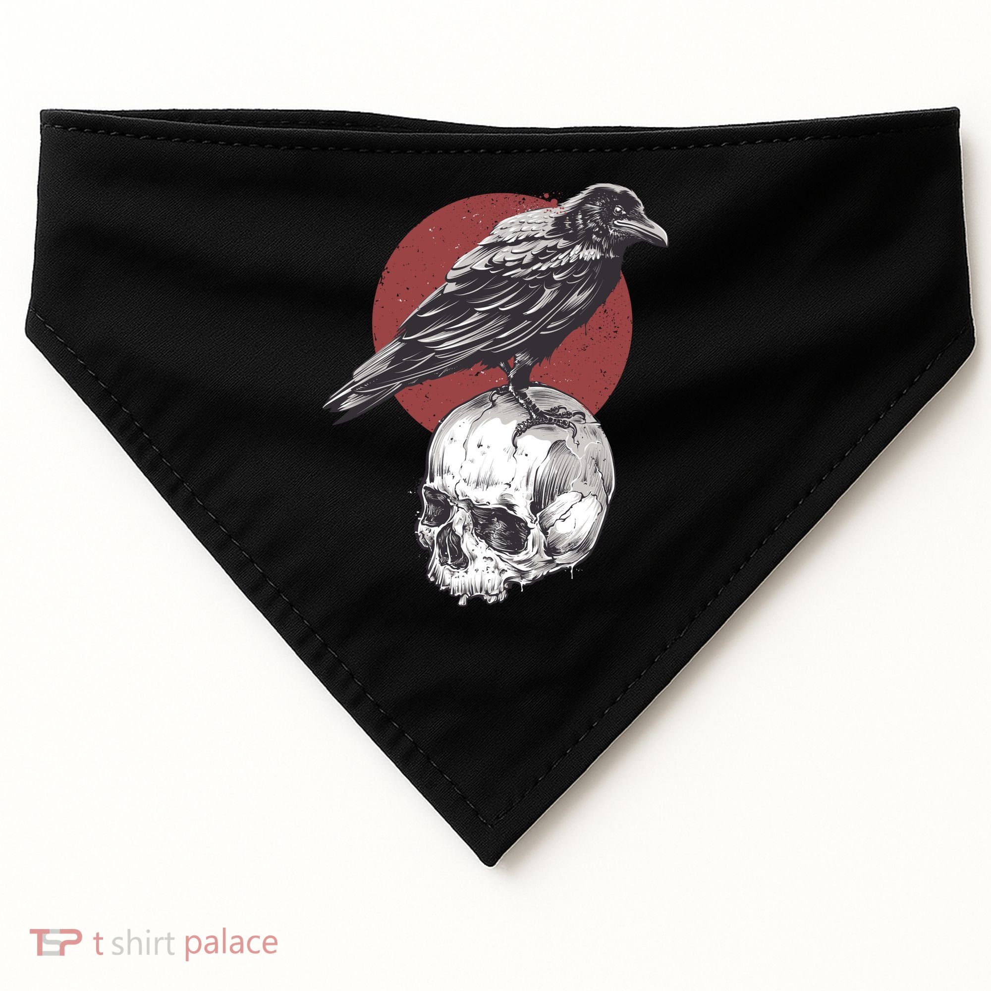 Raven On Skull USA-Made Doggie Bandana