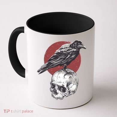 Raven On Skull Coffee Mug