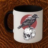 Raven On Skull Coffee Mug thumb 2