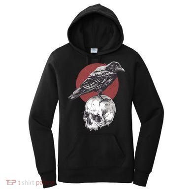 Raven On Skull Women's Hoodie
