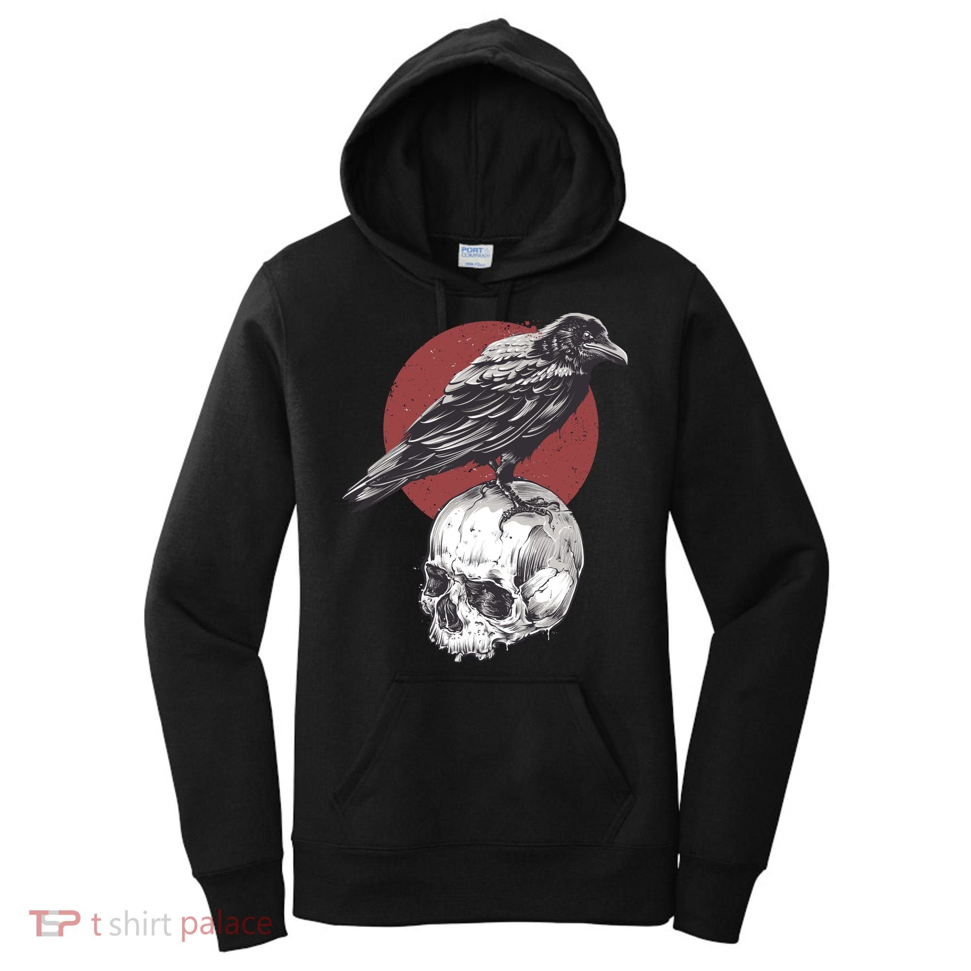 Raven On Skull Women's Hoodie