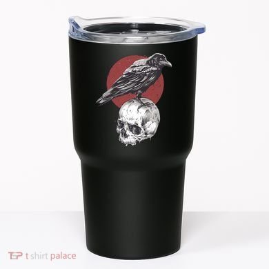 Raven On Skull Tumbler
