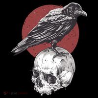 Raven On Skull Ornament thumb 1