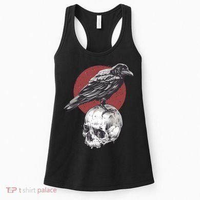 Raven On Skull Women's Tank Top