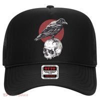 Raven On Skull Hat thumb 0
