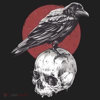 Raven On Skull Golf Towel thumb 3
