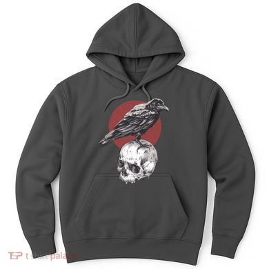 Raven On Skull Hoodie