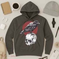 Raven On Skull Hoodie thumb 3