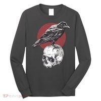 Raven On Skull Long Sleeve Shirt thumb 0