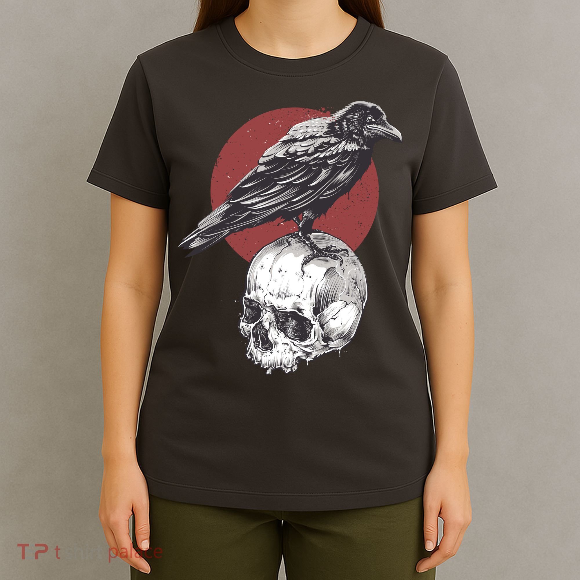 Raven On Skull T-Shirt
