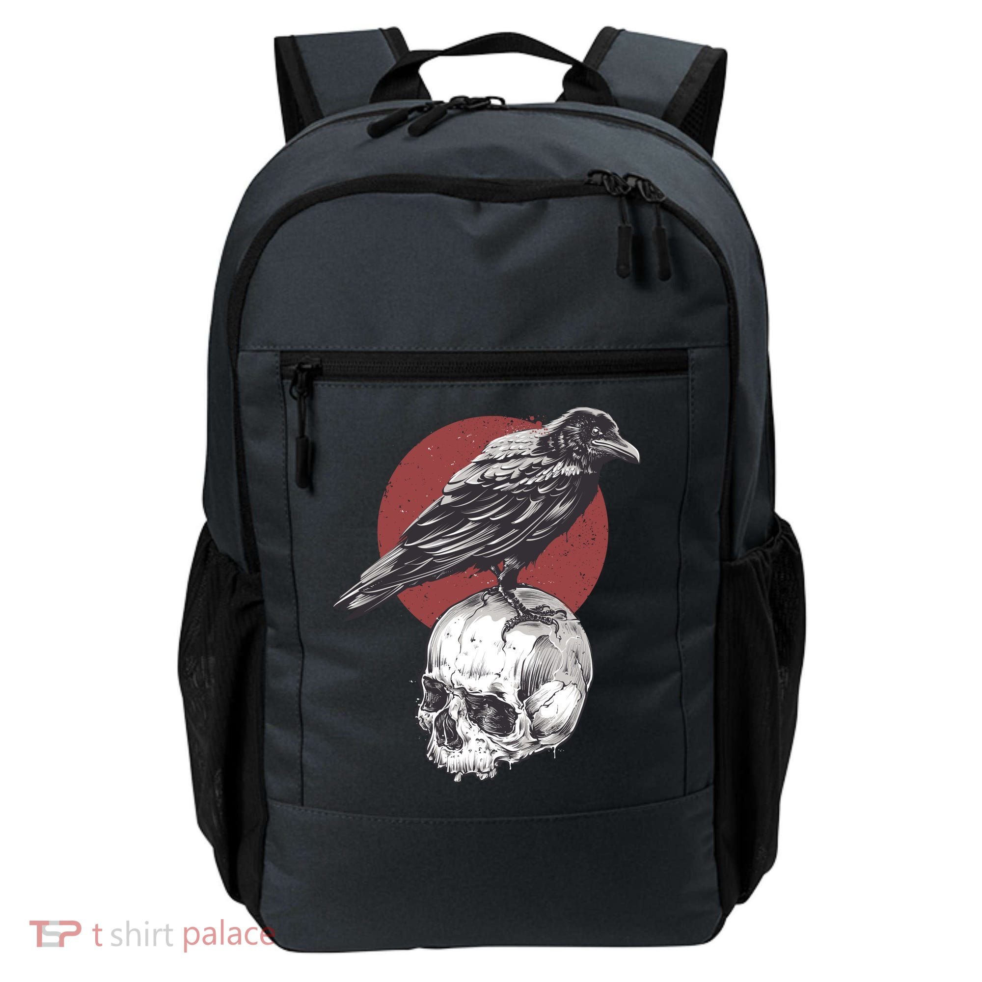 Raven On Skull Backpack